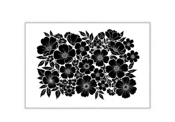 Download Black Silhouette Flowers and Leaves - Silhouette Collection
